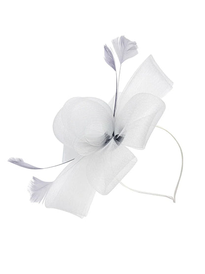 Women's Feather Looped Mesh Net Fascinator Headband Clip Alice Band Ladies Day Wedding Hat Royal Ascot