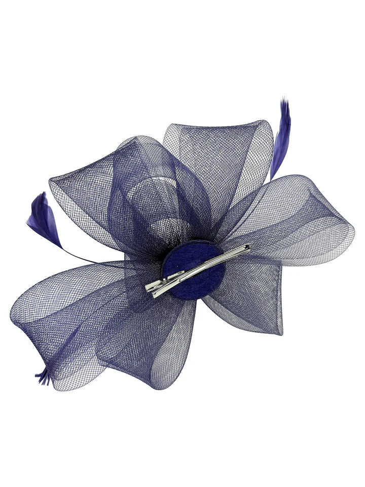 Women's Feather Looped Mesh Net Fascinator Headband Clip Alice Band Ladies Day Wedding Hat Royal Ascot