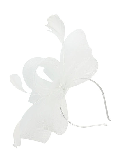 Women's Feather Looped Mesh Net Fascinator Headband Clip Alice Band Ladies Day Wedding Hat Royal Ascot
