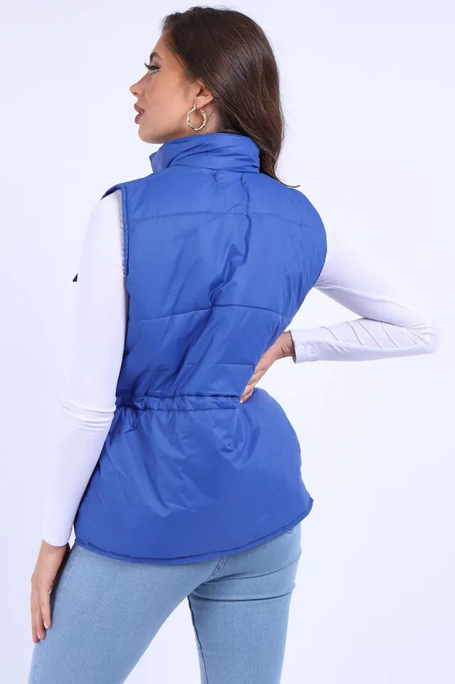 Women's Padded Puffer Quilted 6 Buttons Gilet Jacket Body Warmer Waistcoat Top