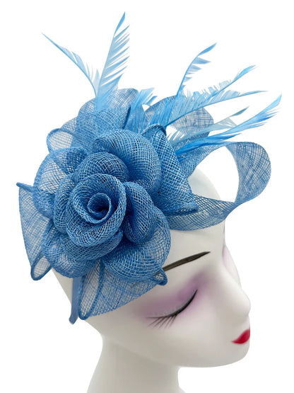 Women's Flower Feather Hat Fascinator Clip Headband Wedding Hat Ladies Day Royal Ascot Races