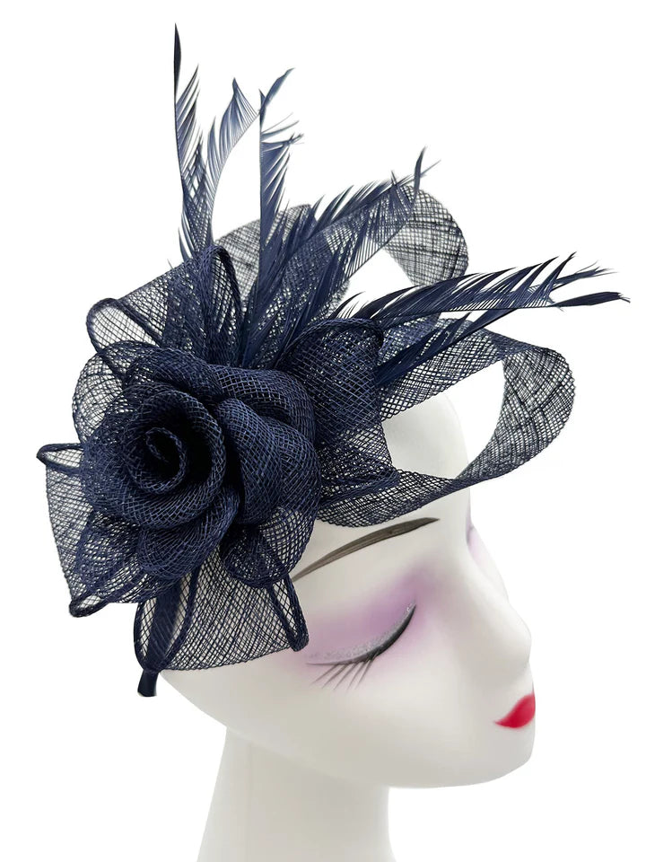 Women's Flower Feather Hat Fascinator Clip Headband Wedding Hat Ladies Day Royal Ascot Races