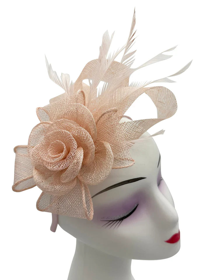 Women's Flower Feather Hat Fascinator Clip Headband Wedding Hat Ladies Day Royal Ascot Races