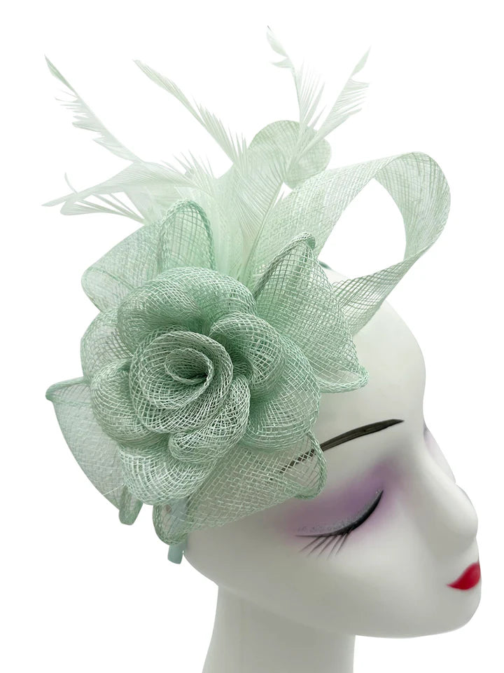 Women's Flower Feather Hat Fascinator Clip Headband Wedding Hat Ladies Day Royal Ascot Races