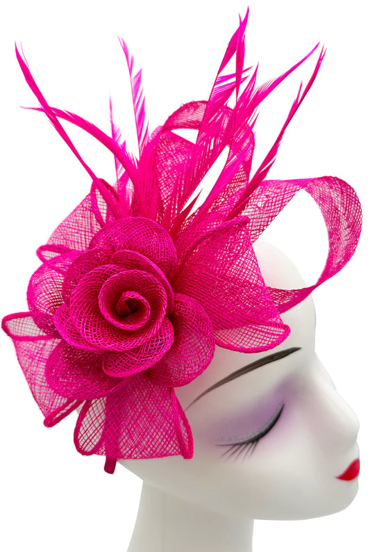 Women's Flower Feather Hat Fascinator Clip Headband Wedding Hat Ladies Day Royal Ascot Races