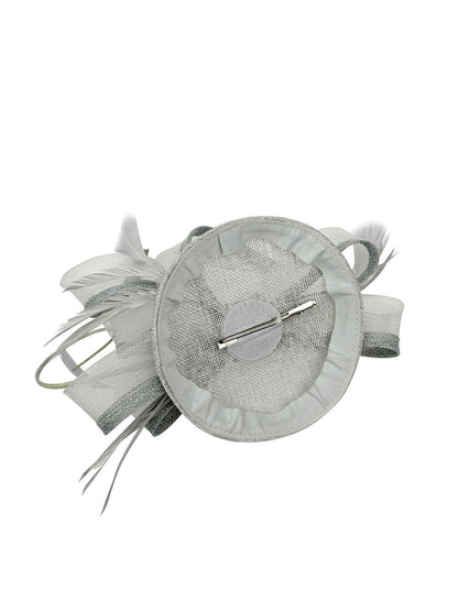 Women's Round Pill Box Fascinator Headband Clip with Bow & Feathers Hat Weddings Ladies Races Royal Ascot Hatinator
