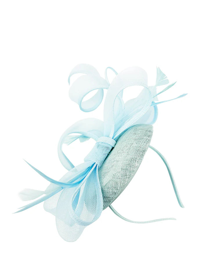 Women's Round Pill Box Fascinator Headband Clip with Bow & Feathers Hat Weddings Ladies Races Royal Ascot Hatinator