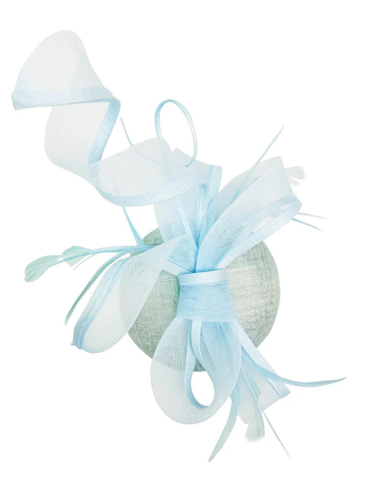 Women's Round Pill Box Fascinator Headband Clip with Bow & Feathers Hat Weddings Ladies Races Royal Ascot Hatinator