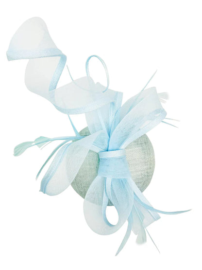 Women's Round Pill Box Fascinator Headband Clip with Bow & Feathers Hat Weddings Ladies Races Royal Ascot Hatinator