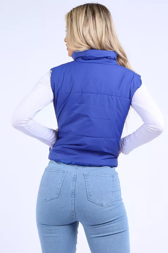 Women's Gilet Jacket Cropped Quilted Zip Up Vest Waistcoat Puffer Padded Winter Wear Bodywarmer Short Coat