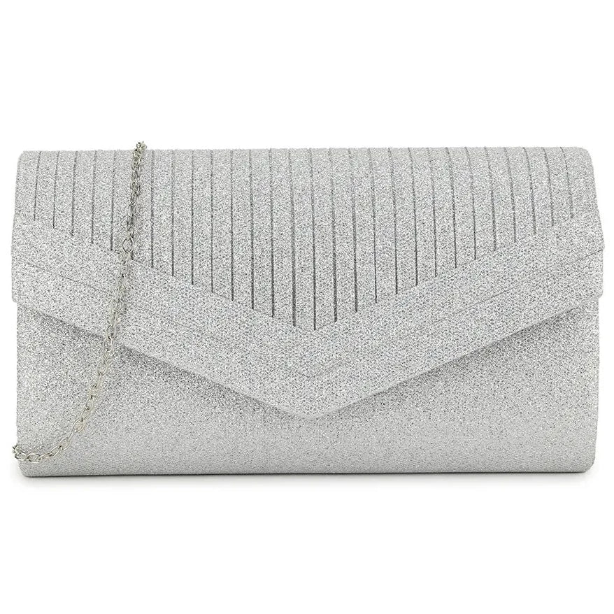 Sparkle Shimmer Glitter Envelope Clutch Bag For Women