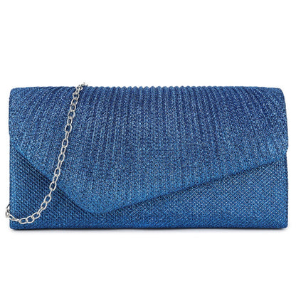 Glitter Pleated Envelope Evening Clutch Bag