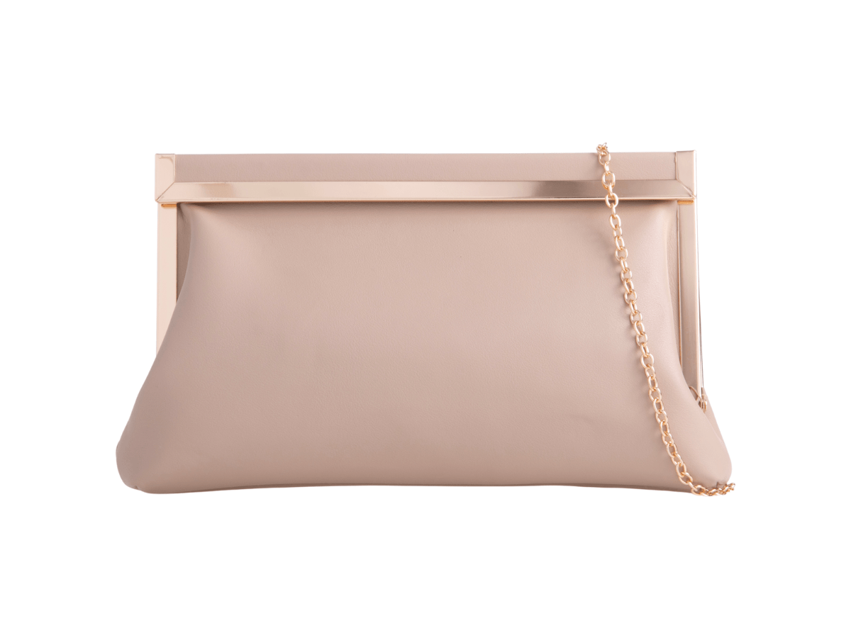 Women's Retro Style Metal Trim Faux Leather Clutch Bag Wedding Prom Evening Party Handbag