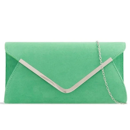 Suede Leather Envelope Clutch Bag Smart Evening Prom Party Handbag For Women