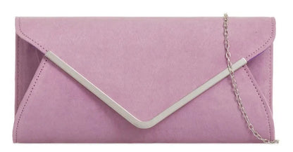 Suede Leather Envelope Clutch Bag Smart Evening Prom Party Handbag For Women