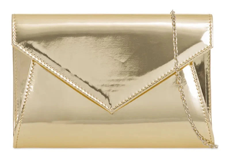 Women's Patent Leather Shiny Envelope Handbag Clutch Bag Party Prom Wedding