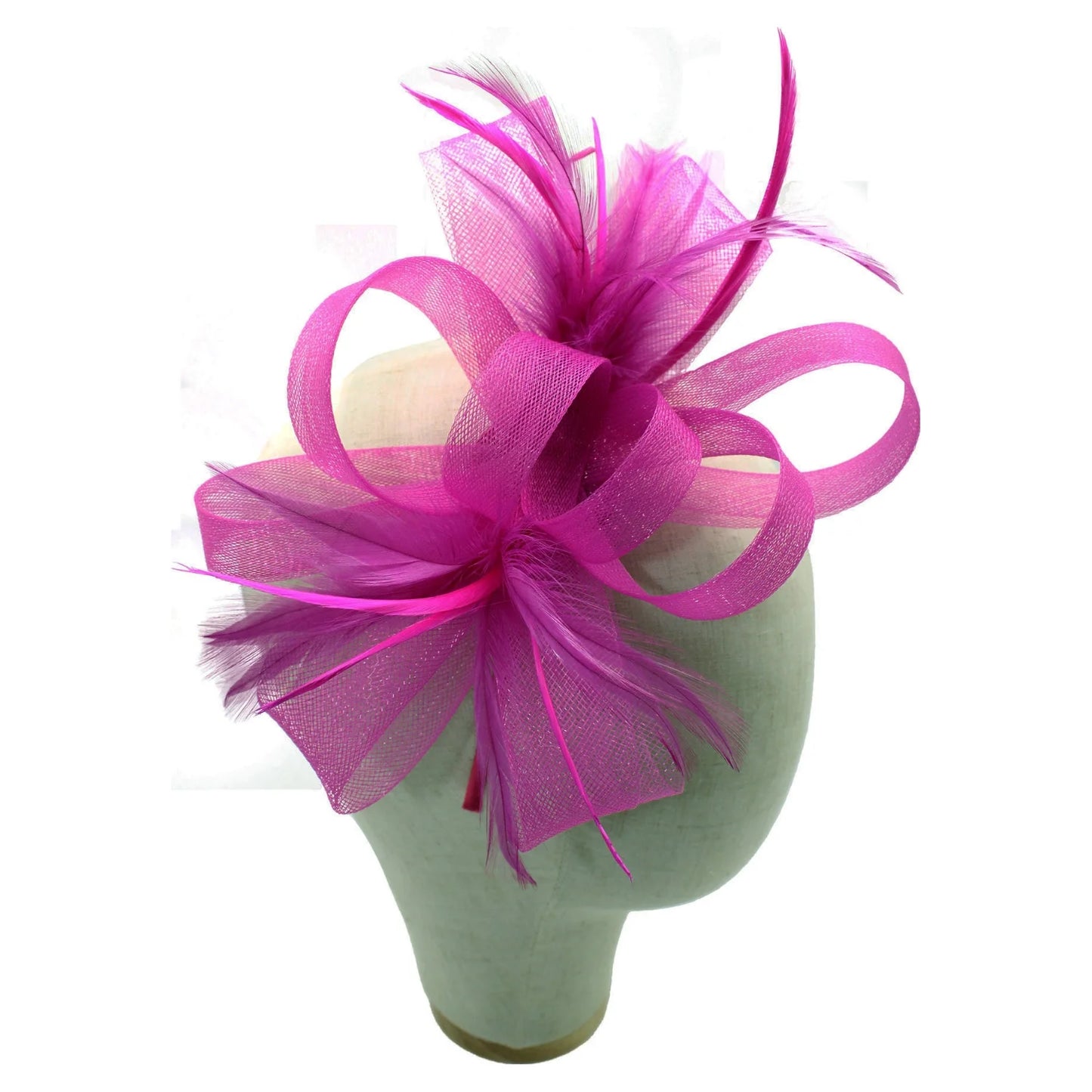 Loop Bow Fascinator With Feathers Flower Clip and Headband Wedding Races