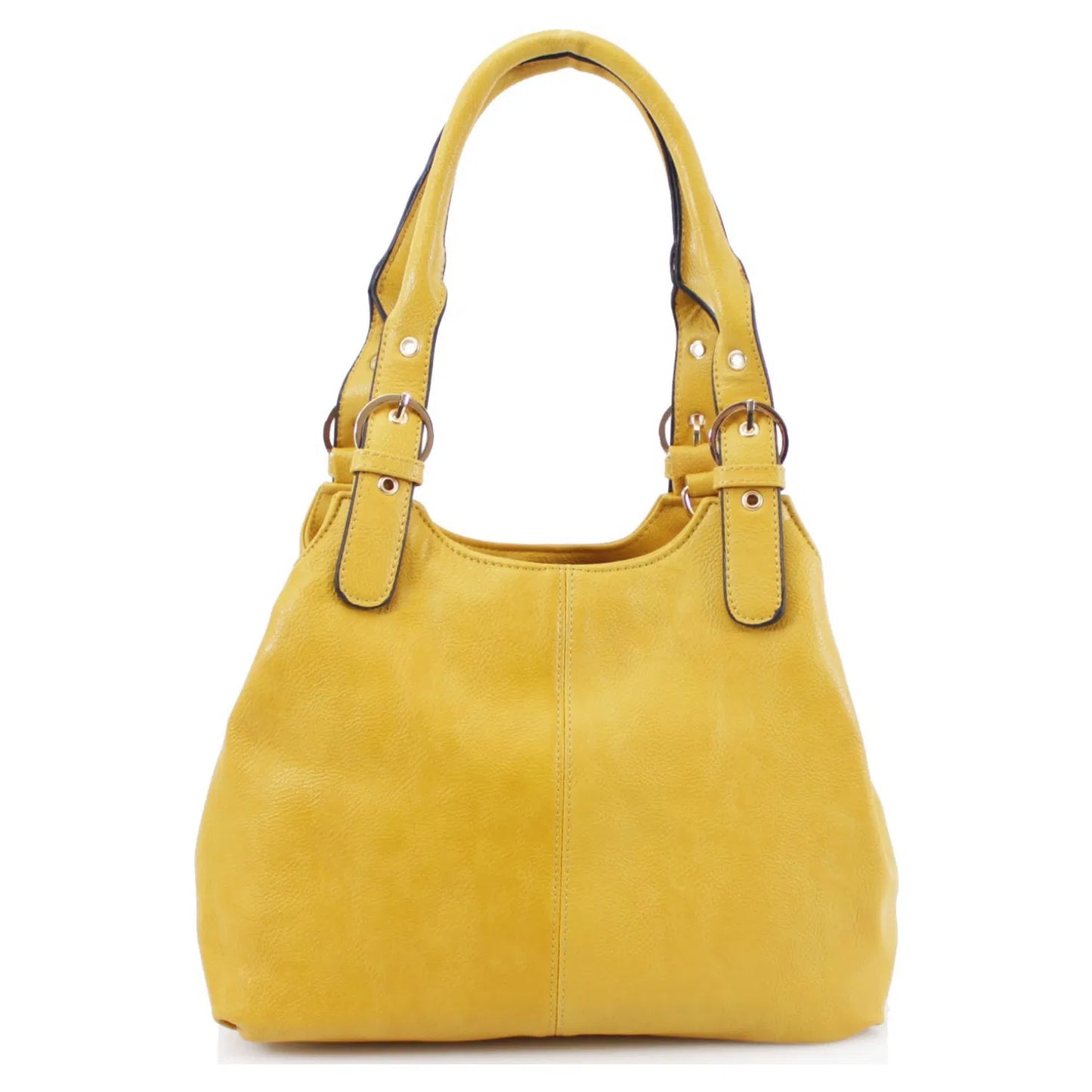 Ladies Soft Faux Leather Buckled Shoulder Bag Women Three Sections Spacious Girls Hand Bags