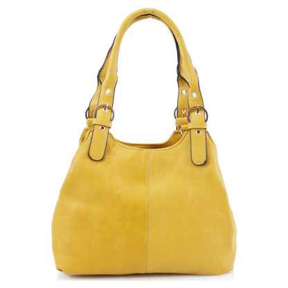 Ladies Soft Faux Leather Buckled Shoulder Bag Women Three Sections Spacious Girls Hand Bags