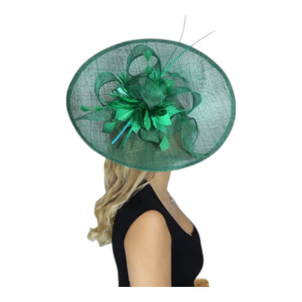 Womens Large Flower Feather Hatinator Headband Fascinator for Wedding Royal Ascot Party