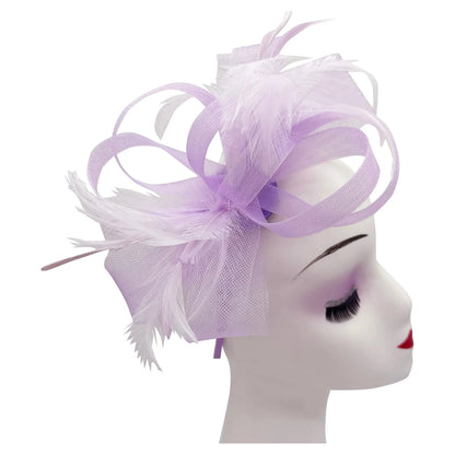 Loop Bow Fascinator With Feathers Flower Clip and Headband Wedding Races