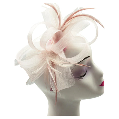 Loop Bow Fascinator With Feathers Flower Clip and Headband Wedding Races
