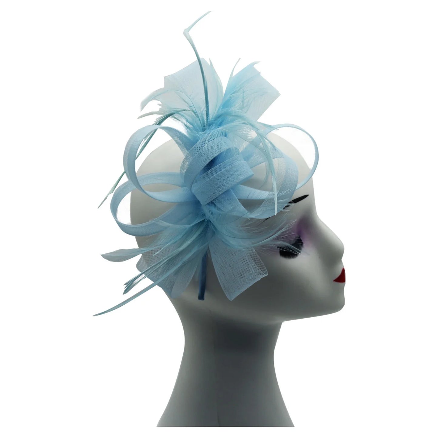Loop Bow Fascinator With Feathers Flower Clip and Headband Wedding Races