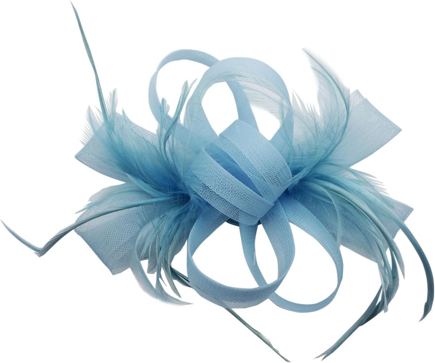 Loop Bow Fascinator With Feathers Flower Clip and Headband Wedding Races