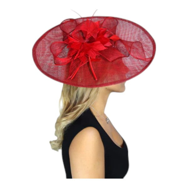 Womens Large Flower Feather Hatinator Headband Fascinator for Wedding Royal Ascot Party