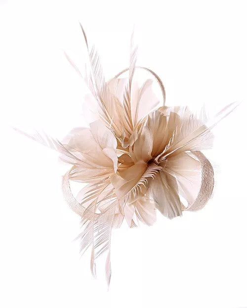 Small Flower Fascinator Hair Clip Feathers Mini Top Hat Wedding Royal Ascot Race