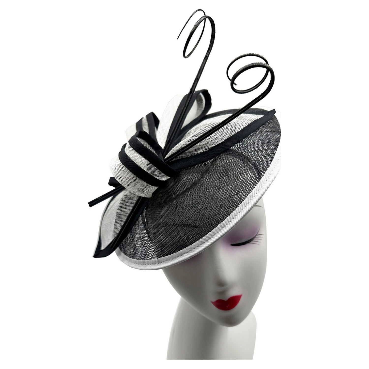 Sinamay Fascinator Hatinator with A Butterfly Bow Tie