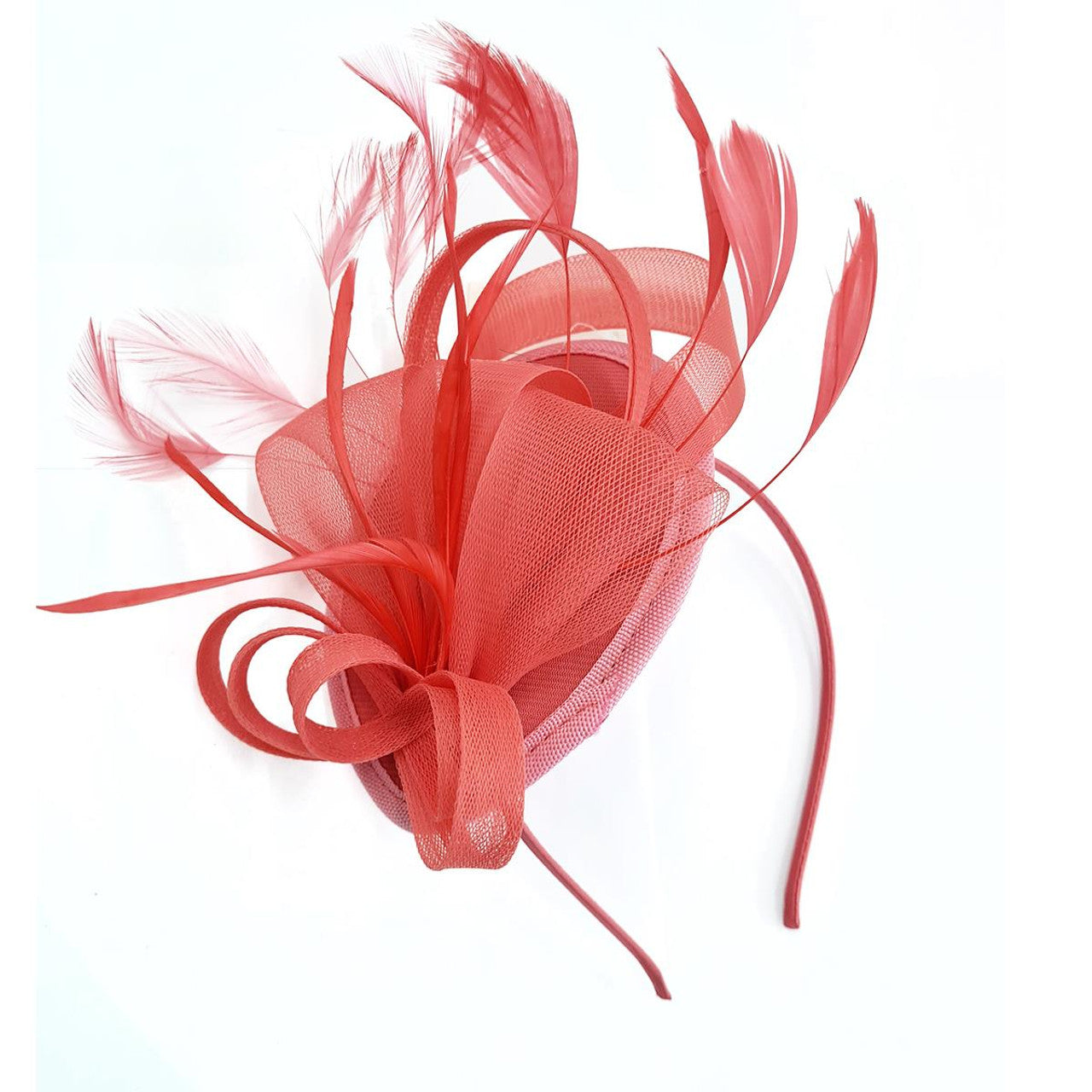 Feathers Flower Sinamy Curled Headband Hat Fascinator For Wedding Races Ascot