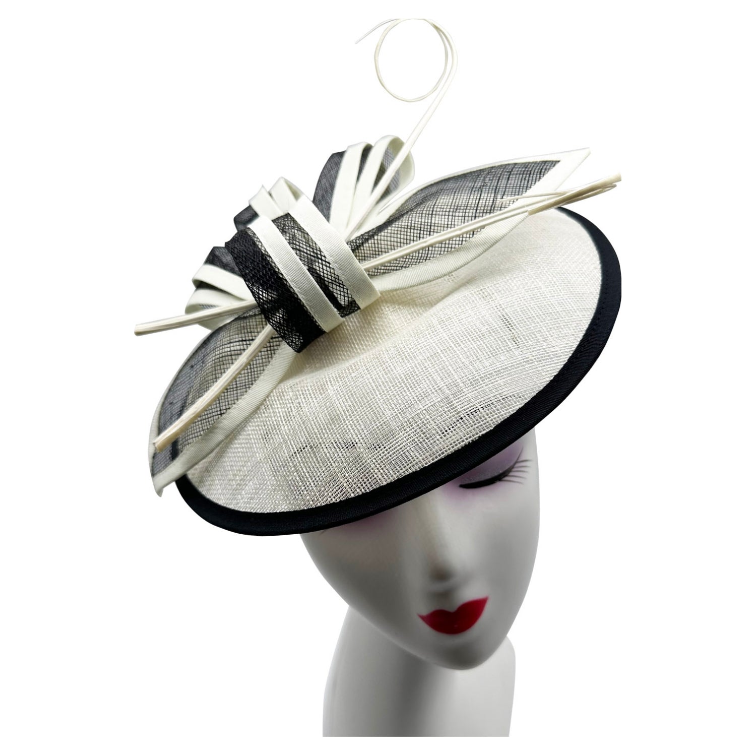 Sinamay Fascinator Hatinator with A Butterfly Bow Tie