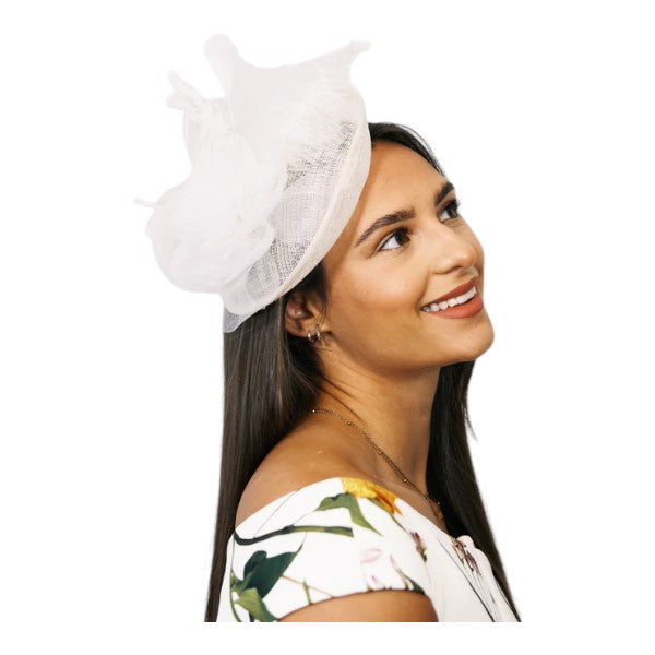 Womens Flower Feather Wedding Fascinator Headband & Clip Wedding Hat Ladies Day Races Royal Ascot