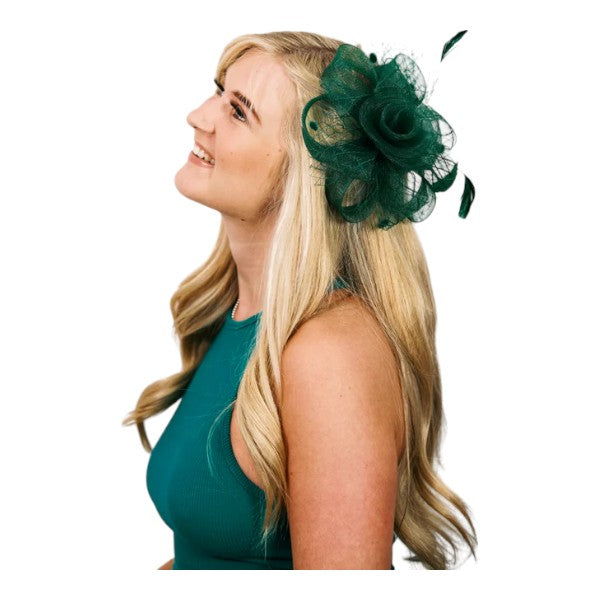 Women Fascinator Headband Hair Clip Veil Flower Net Hair Hat Wedding Race Royal Ascot