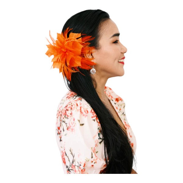 Women Flower Feather Hair Clip Fascinator & Headband Wedding Party Ladies Day Royal Ascot Race UK