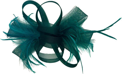 Loop Bow Fascinator With Feathers Flower Clip and Headband Wedding Races