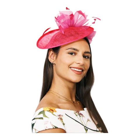 Women's Fascinator Large Headband Clip Weddings Hat Feather Flower Ladies Day Races Royal Ascot