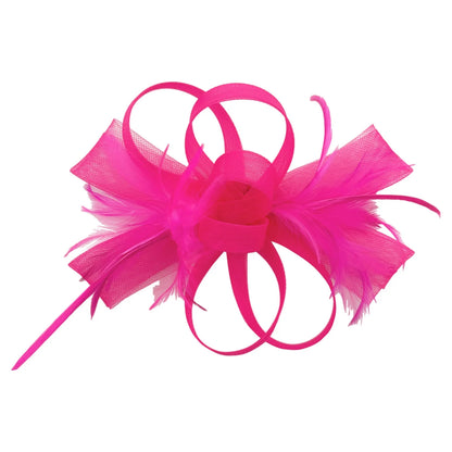 Loop Bow Fascinator With Feathers Flower Clip and Headband Wedding Races