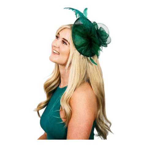 Womens Flower Feather Wedding Fascinator Headband & Clip Wedding Hat Ladies Day Races Royal Ascot