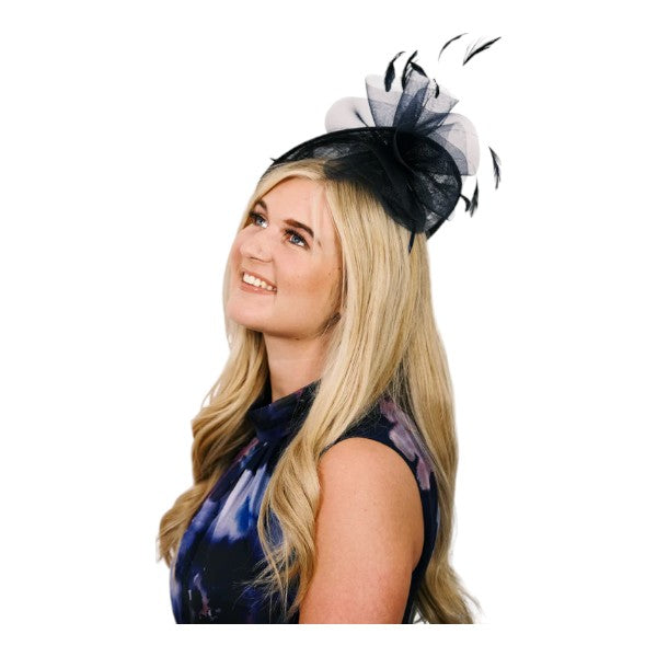 Women's Fascinator Large Headband Clip Weddings Hat Feather Flower Ladies Day Races Royal Ascot