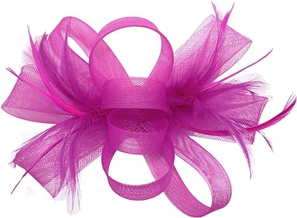 Loop Bow Fascinator With Feathers Flower Clip and Headband Wedding Races