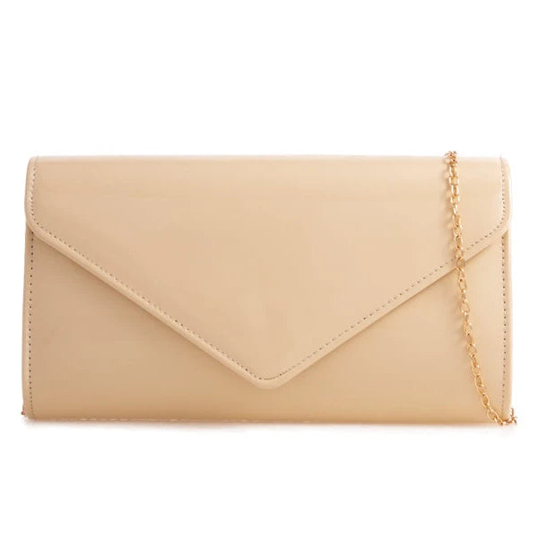 Women Plain Patent Envelope Clutch Bag party wedding