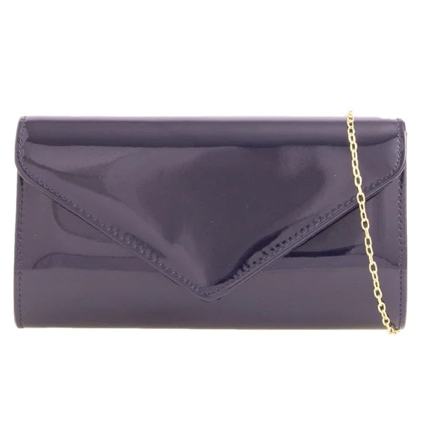 Glossy Patent Leather Envelope Clutch bag