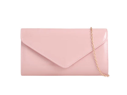 Women's Glossy Patent Leather Plain Envelope Clutch bag Ladies Wedding Evening Handbags