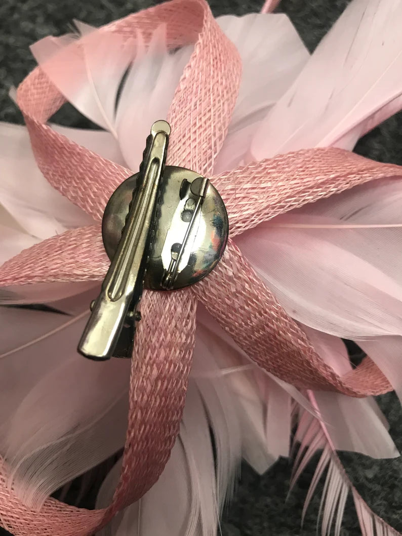 Small Flower Fascinator Hair Clip Feathers Mini Top Hat Wedding Royal Ascot Race