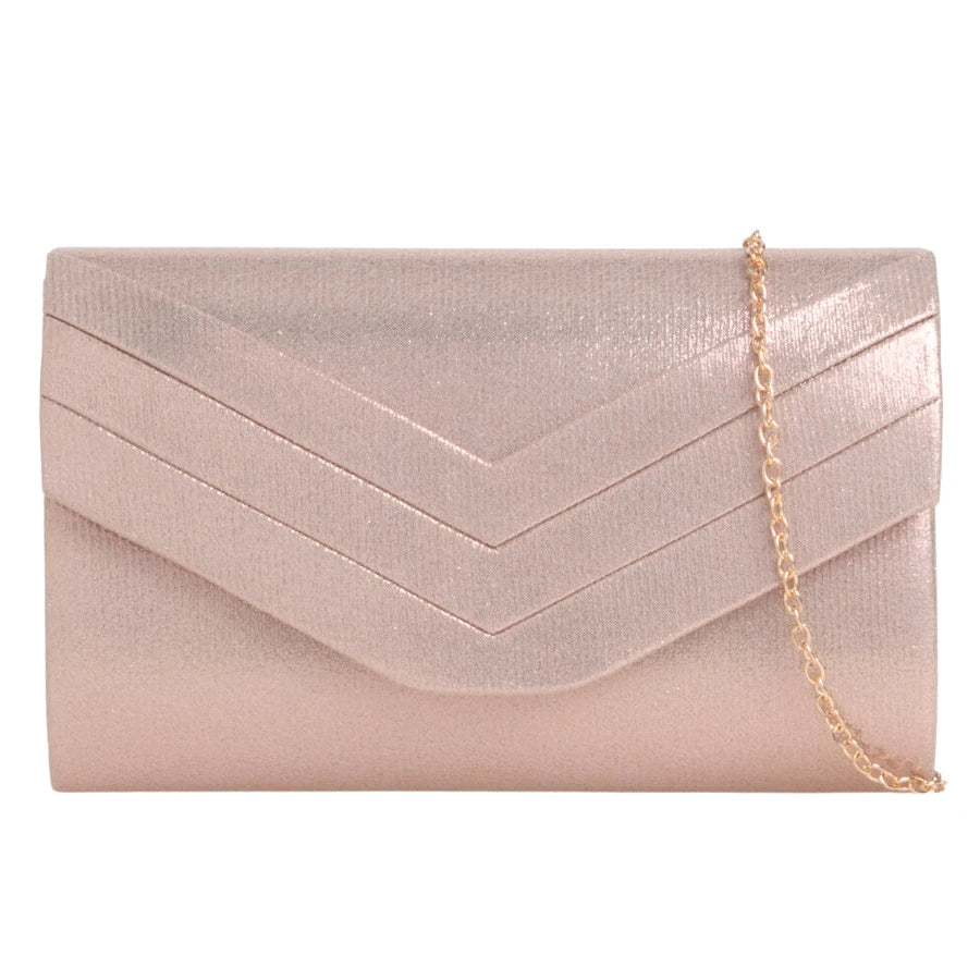 Ladies Faux Suede Envelope Clutch Bag Evening Party Prom Handbag For Women
