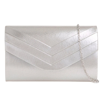 Ladies Faux Suede Envelope Clutch Bag Evening Party Prom Handbag For Women