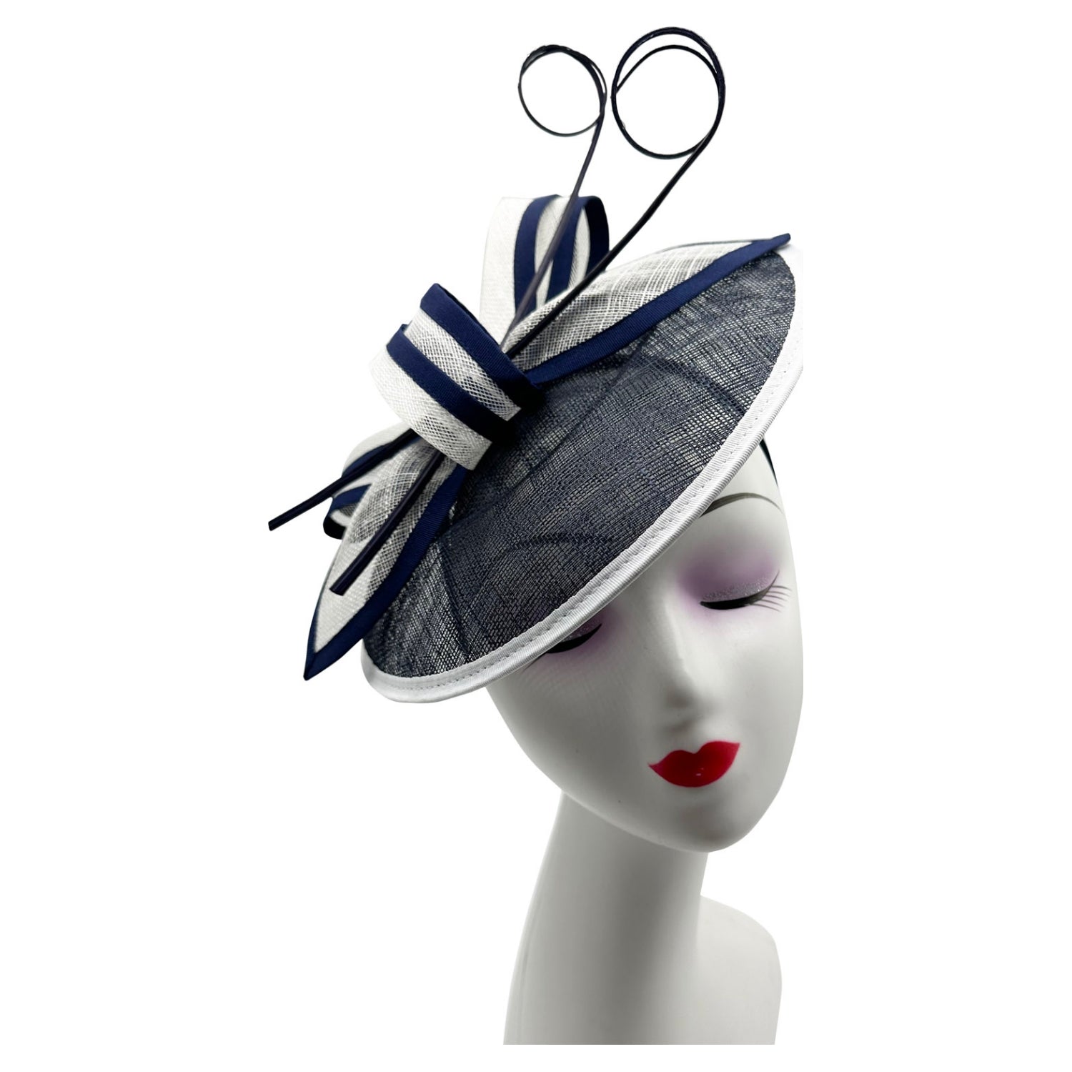 Sinamay Fascinator Hatinator with A Butterfly Bow Tie