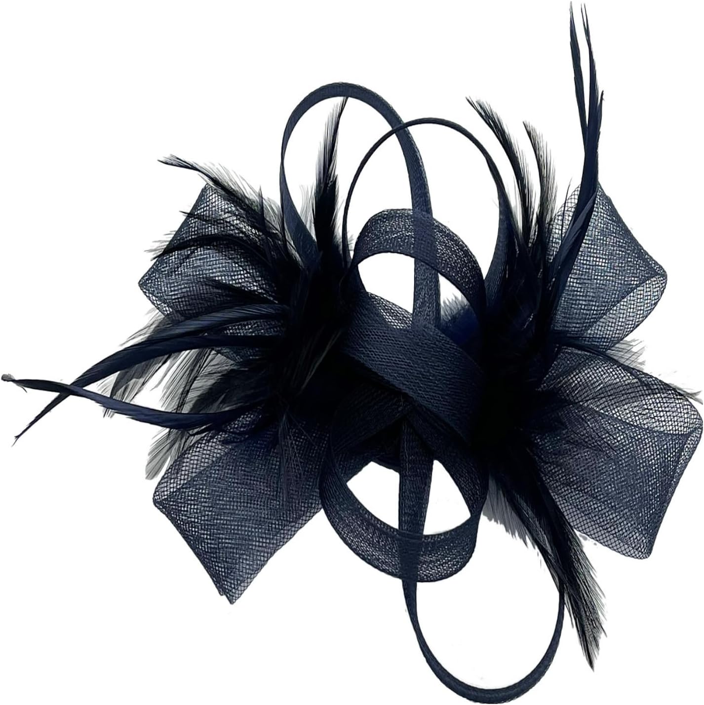 Loop Bow Fascinator With Feathers Flower Clip and Headband Wedding Races